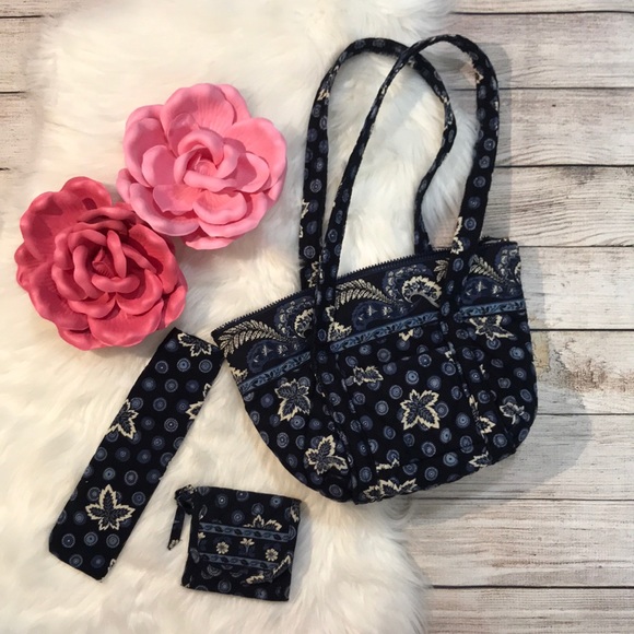 Vera Bradley Handbags - Vera Bradley blue purse and wallet set